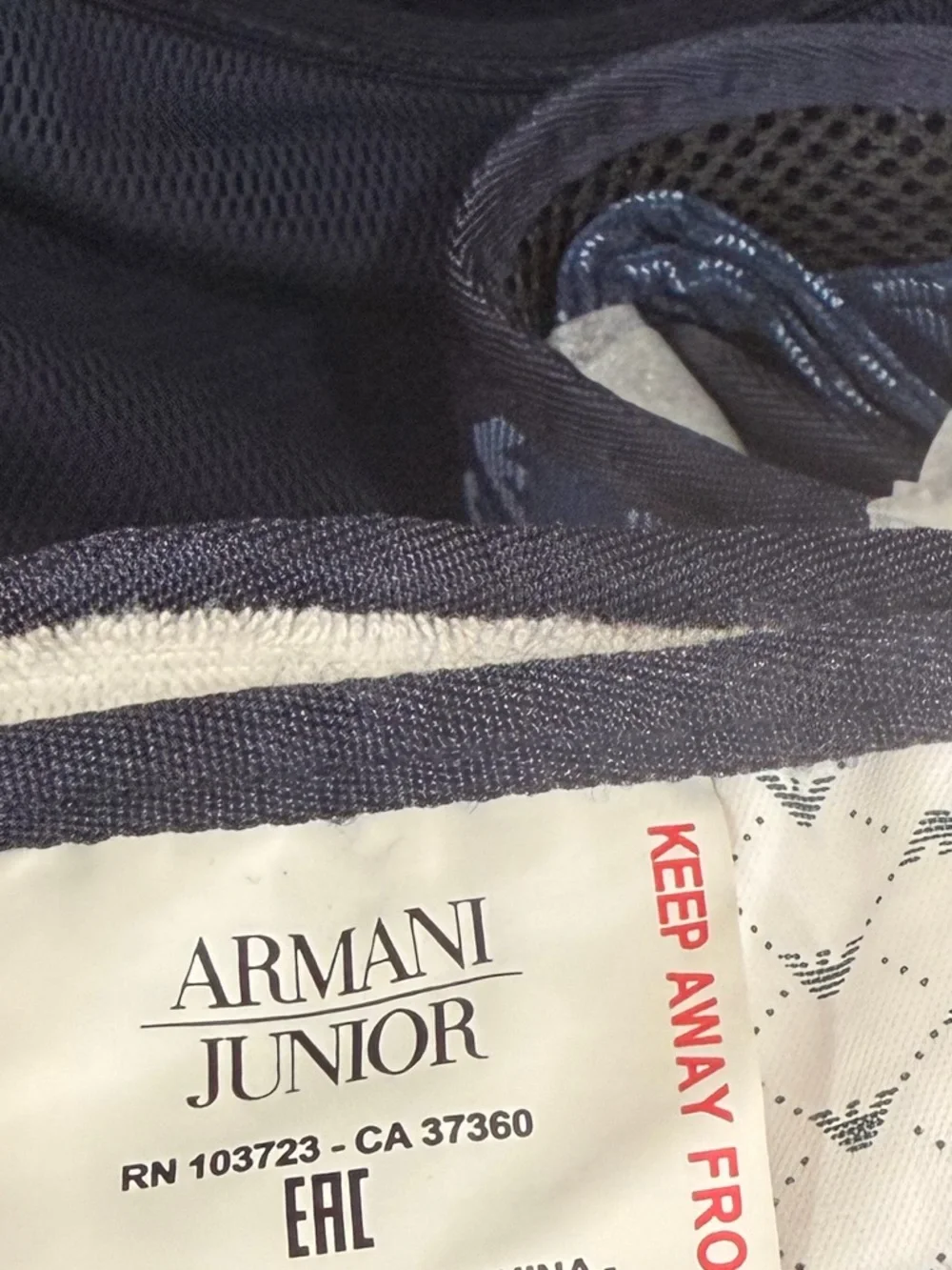 Armani Baby Convertible Diaper Bag Backpack Navy Monogram